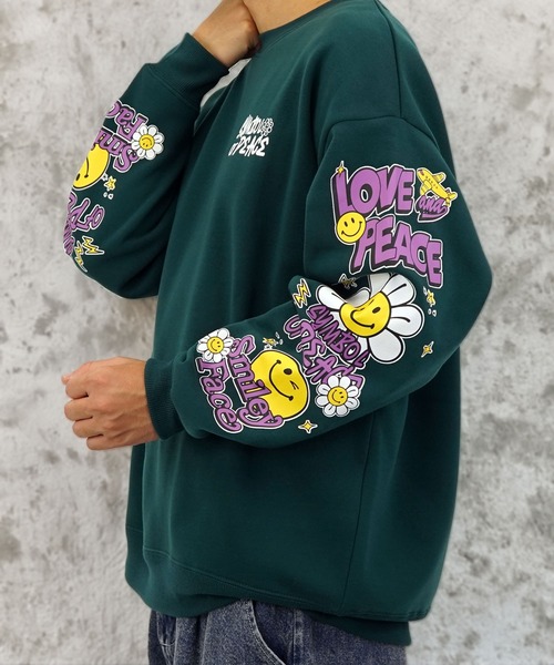 新品、未使用‼️ ミーリー　裏起毛アシメフリル　スウェット SMILEY FACE トレーナー スウェット 「GROOVY STORE」SMILEYFACE