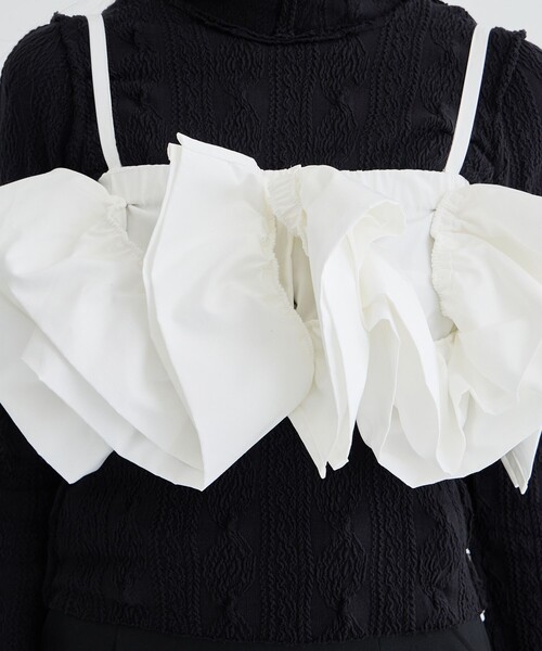 HOUGA ホウガ 24aw dearly bustier ビスチェ ホワイト HOUGA（ホウガ） ベスト ジレ 「HOUGA/ホウガ」garden bustier/フリル