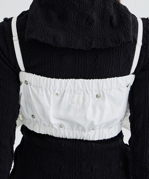 HOUGA ホウガ 24aw dearly bustier ビスチェ ホワイト HOUGA（ホウガ） ベスト ジレ 「HOUGA/ホウガ」garden bustier/フリル