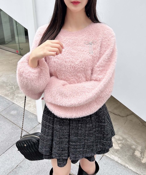 FENDI ニットセーター リボン縫い Apink キム・ナムジュ着用 ピンク FENDI ニットセーター リボン縫い Apink キム・ナムジュ着用 ピンク