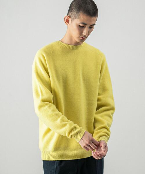 URBAN RESEARCH　　イエロー　23AW　クルーネックチュニックニット URBAN RESEARCH（アーバンリサーチ）の「クルーネックチュニックニット