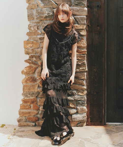 タグ付新品☆シアーティアードLONGニットスカート☆ラベルエチュード⭐︎0サイズ LA BELLE ETUDE（ラベルエチュード） スカート シアーティアードlong