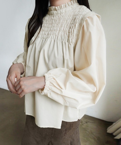 ブラウス シャツ シャーリングブラウス レディース : ZOZOTOWN Yahoo