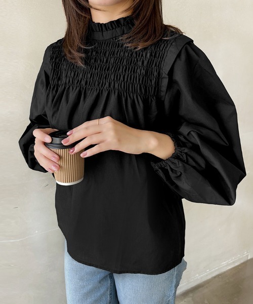 ブラウス シャツ シャーリングブラウス レディース : ZOZOTOWN Yahoo