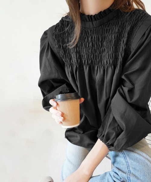 ブラウス シャツ シャーリングブラウス レディース : ZOZOTOWN Yahoo