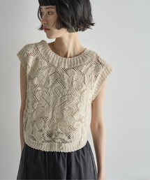 【未使用品】SARA LANZI ドローリボンノースリーブトップス Lajour 日本製 Aラインノースリーブトップス レディース