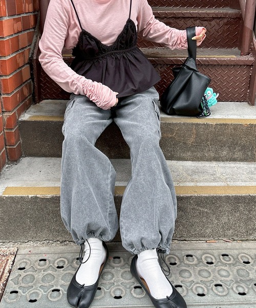 【新品】searoomlynn LOOSEカーゴデニムパンツ　グレー　即完売品 ジーンズ デニム デニムパンツ 「XSサイズあり」デニムカーゴジョガー