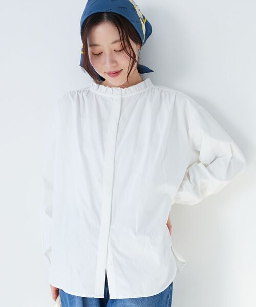 le.coeur blanc / ルクールブラン フリルカラーギャザーブラウス le.coeur blanc｜フリルカラーギャザーブラウス | Rakuten