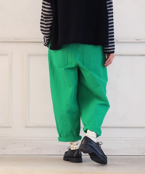 soulberryの９分丈パンツ soulberry パンツ 映えちゃうグリーンな9分丈パンツ レディース