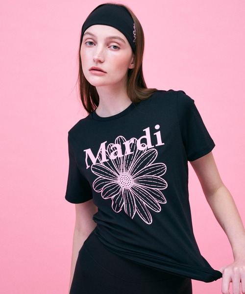 tシャツ AIRLIFT relax fit back slit top flowermardi レディース