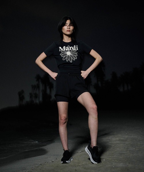 Mardi Mercredi ポロシャツ ワンピース黒 Mardi Mercredi tシャツ AIRLIFT relax fit back slit top