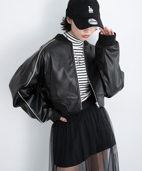 「PAGEBOY」 ジップアップブルゾン FREE ブラック レディース_画像9