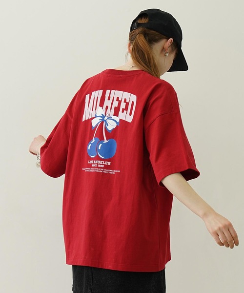 tシャツ CHERRY AND RIBBON WIDE S/S TEE レディース