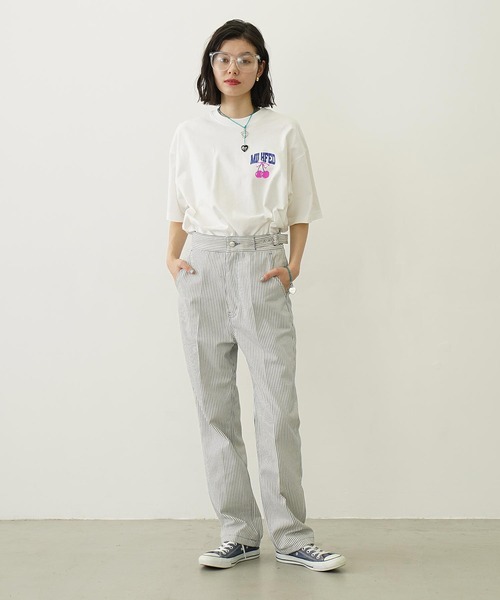 MILKFED.（ミルクフェド） tシャツ 半袖 CHERRY AND RIBBON WIDE S/S