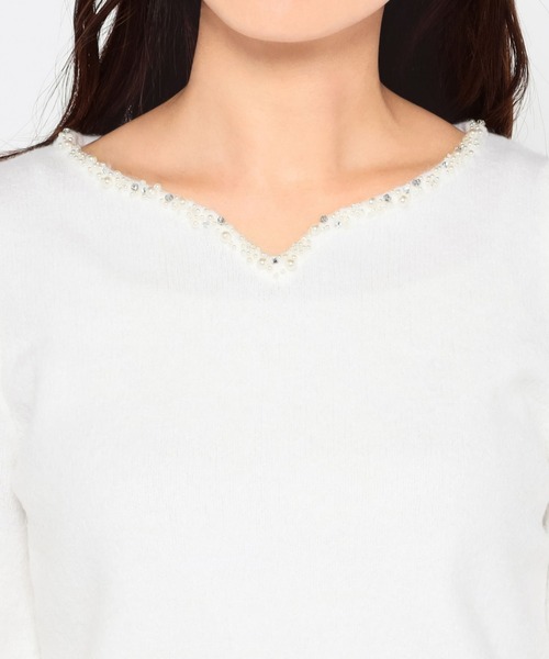 「MISCH MASCH」 長袖ニット MEDIUM ホワイト レディース_画像5