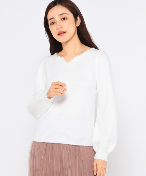 「MISCH MASCH」 長袖ニット MEDIUM ホワイト レディース_画像8