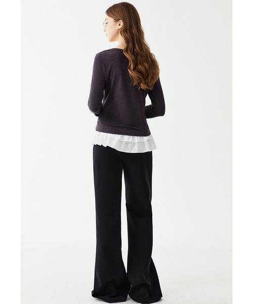 ロエベ ウール スリムクロップド パンツ D2172170UN ブラック 36【中古