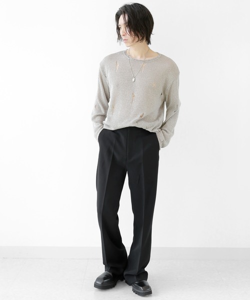minsobi スラックス 美脚スリムフィット ブーツカットスラックス