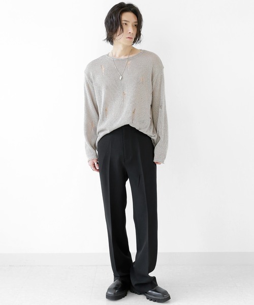 minsobi スラックス 美脚スリムフィット ブーツカットスラックス