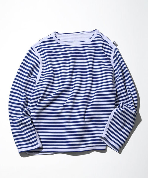 CAHLUMN（カウラム） tシャツ Boat Neck Horizontal Stripe french