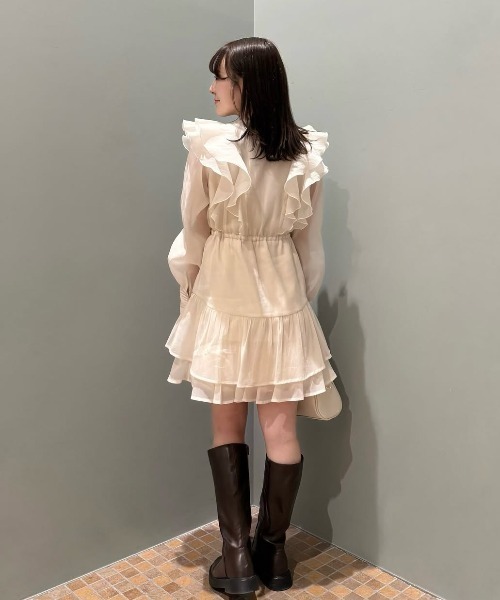 31 Sons de mode ワンピース フリルティアードミニワンピース