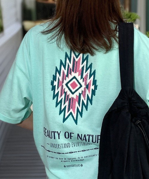 Candlestick uvカット tシャツ 半袖 レトロ ポップ サガラ刺繍 半袖 T