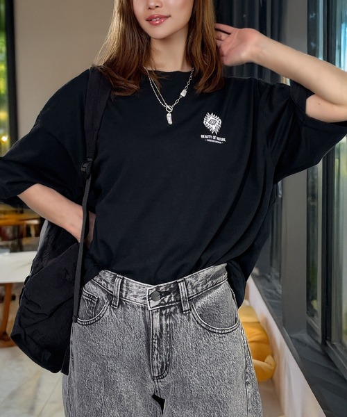 Candlestick tシャツ レトロ ポップ サガラ刺繍 半袖 Tシャツ 韓国