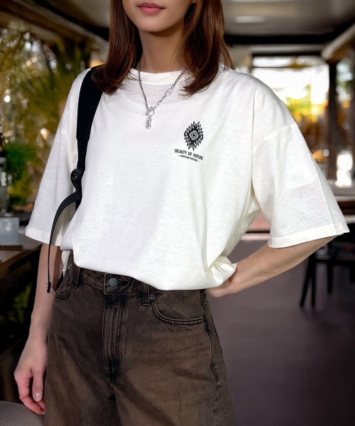 Candlestick tシャツ 半袖 レトロ ポップ サガラ刺繍 半袖 Tシャツ