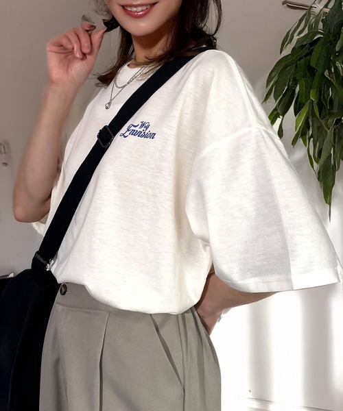 Candlestick uvカット tシャツ レトロ ポップ サガラ刺繍 半袖 Tシャツ