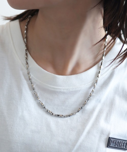 ネックレス 「 金属アレルギー対応 」バーチェーンシルバーネックレス