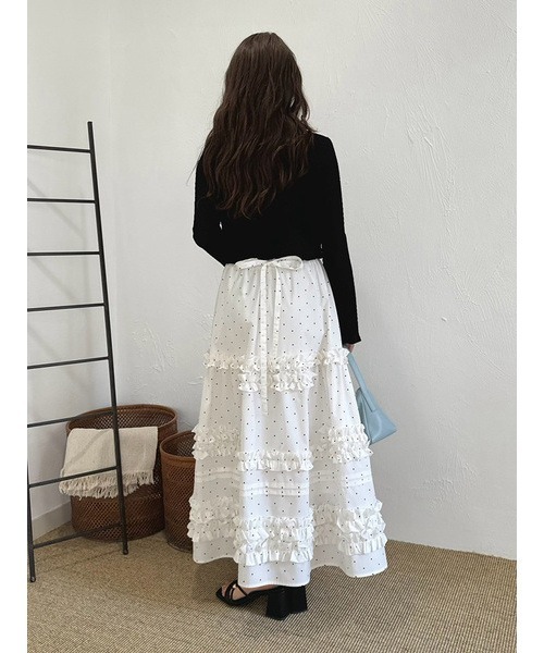 LILYBROWN 新作 期間限定大幅値下げ中 メニーフリルティアードスカート メニーフリルティアードスカート(ロングスカート)｜スカート