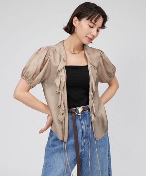 ブラウス シャツ 「provoke」ラッフルブラウス レディース