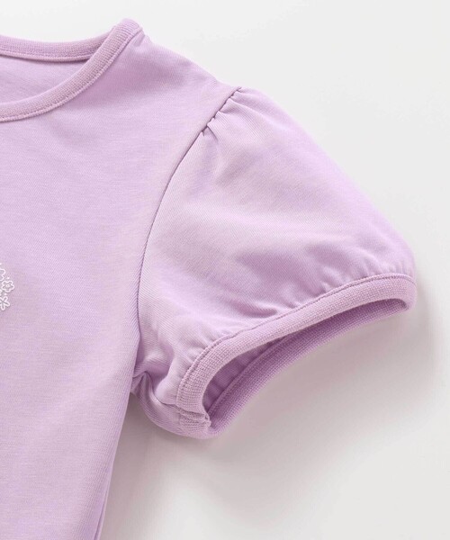 BeBe（ベベ） tシャツ 「WEB限定」発泡プリントお花ロゴ天竺半袖T