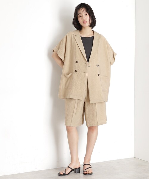 THE SHOP TK ハーフパンツ パンツ 短パン リネン混ハーフパンツ
