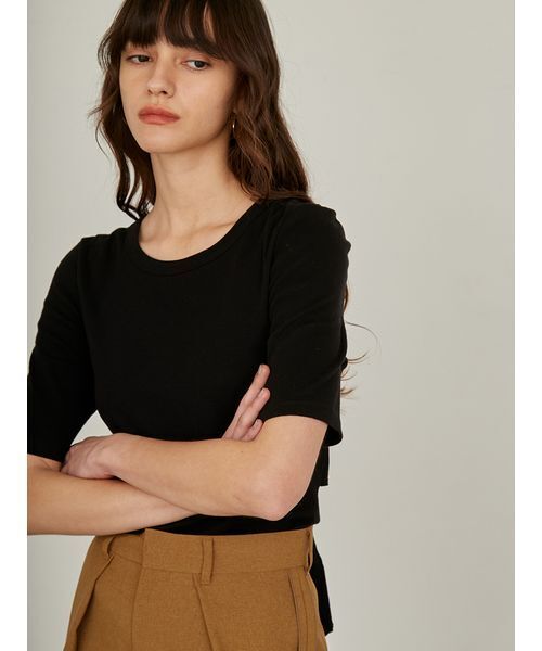 tシャツ 2WAYリボンシアーカットプルオーバー レディース ikka tシャツ 前後2WAY袖タックプルオーバー レディース