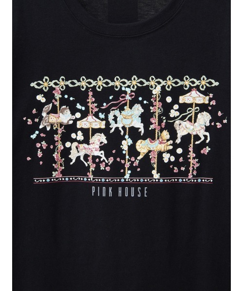 PINK HOUSE（ピンクハウス） tシャツ メリーゴーラウンドプリント