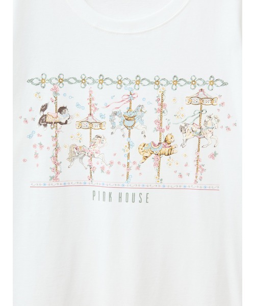 PINK HOUSE（ピンクハウス） tシャツ メリーゴーラウンドプリント