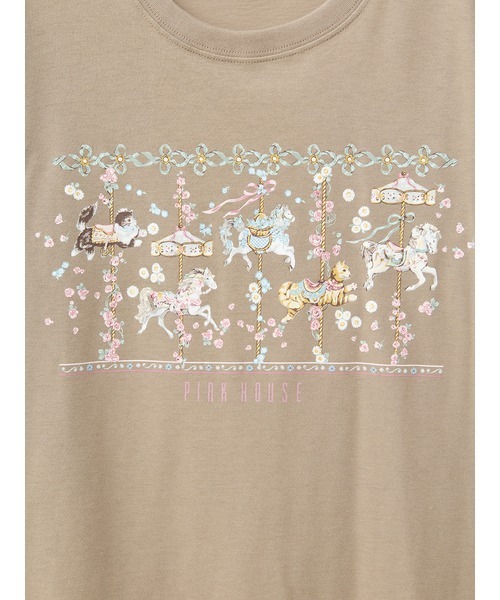 PINK HOUSE / ピンクハウス メリーゴーラウンドプリントカットソー PINK HOUSE｜メリーゴーラウンドプリントカットソー | Rakuten