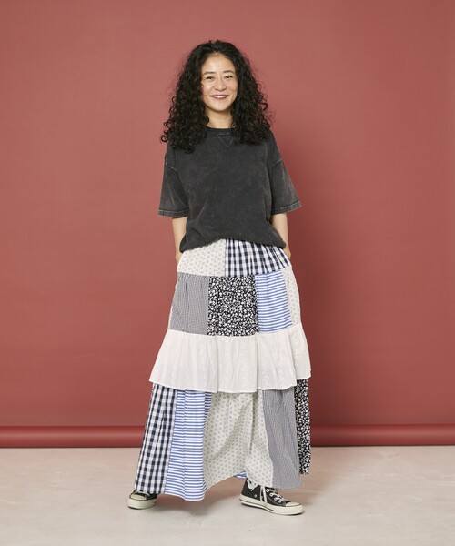 【今季新品★未開封】Freada パッチワーク フリルスカート Freada スカート Freada/フリーダ パッチワーク フリルスカート