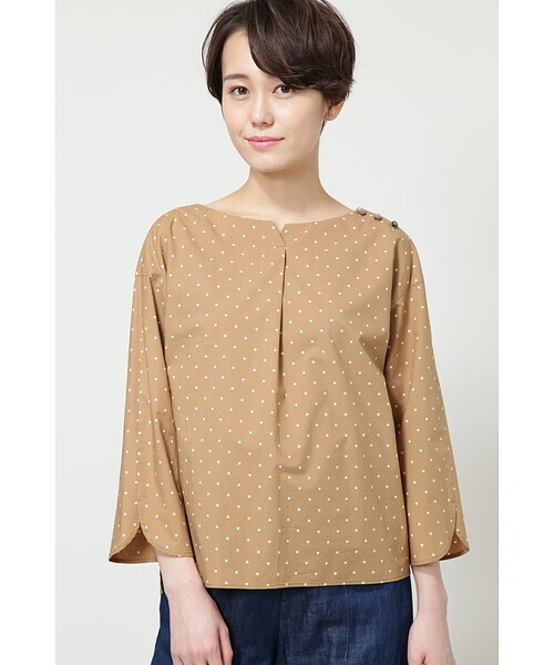 「human woman」 7分袖ブラウス MEDIUM ベージュ系その他 レディース
