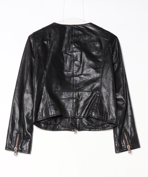 「BARK TANNAGE」 レザーブルゾン 34 ブラック レディース_画像2