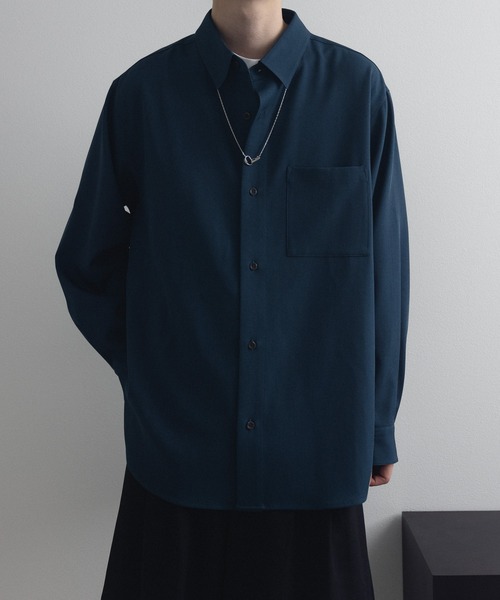 remer シャツ loose basic oversize shirt - heather drape / ルーズ