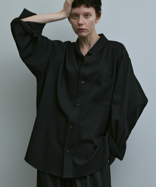 remer シャツ loose basic oversize shirt - heather drape / ルーズ