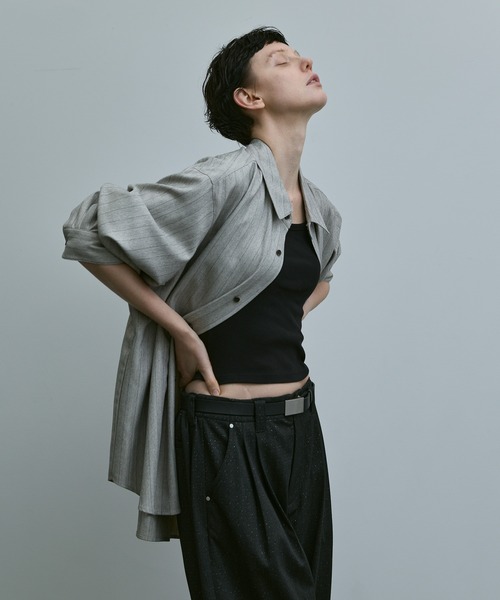 remer シャツ loose basic oversize shirt - heather drape / ルーズ
