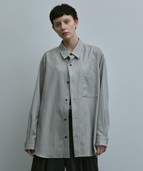 remer シャツ loose basic oversize shirt - heather drape / ルーズ