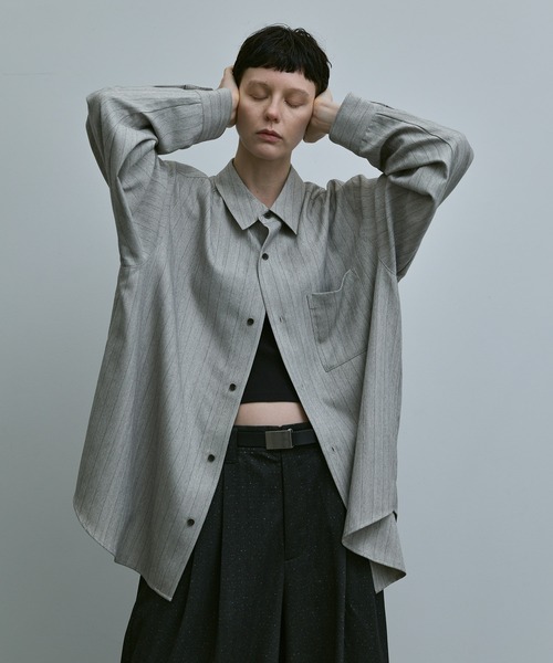 remer シャツ loose basic oversize shirt - heather drape / ルーズ