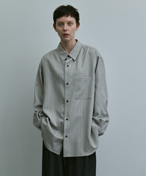 remer シャツ loose basic oversize shirt - heather drape / ルーズ