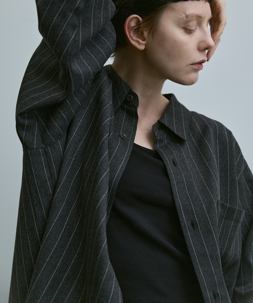 remer シャツ loose basic oversize shirt - heather drape / ルーズ