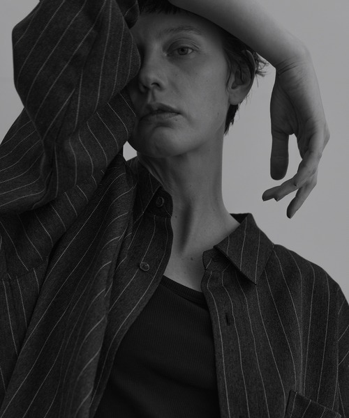 remer シャツ loose basic oversize shirt - heather drape / ルーズ