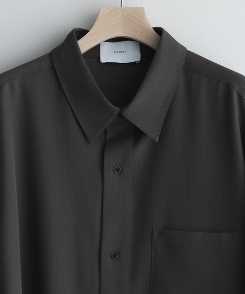 remer シャツ loose basic oversize shirt - heather drape / ルーズ